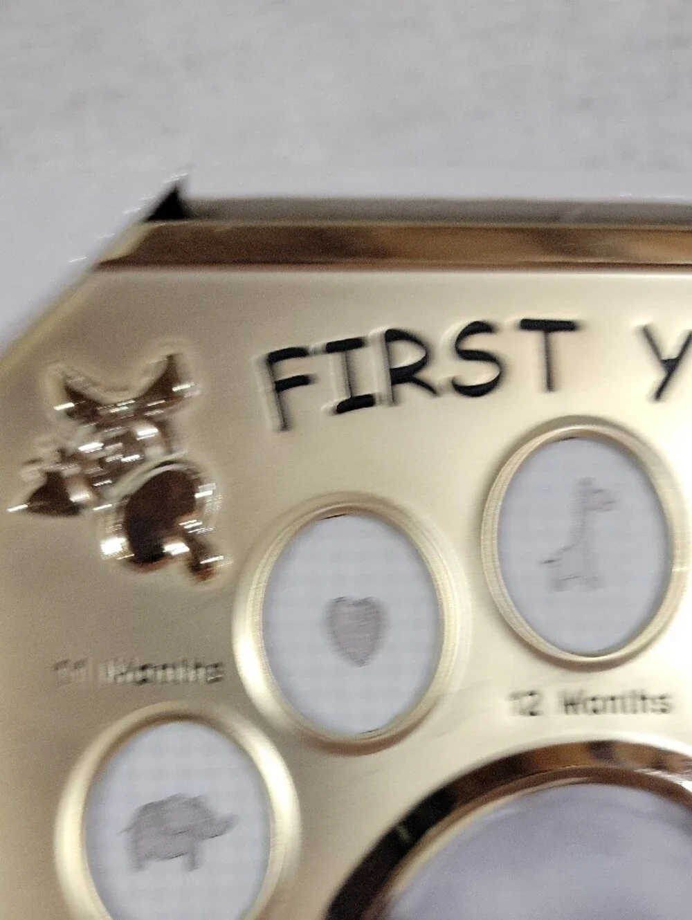 Malden Gold Tone First Year Baby Photo Frame New